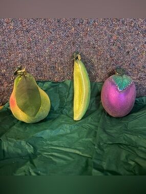 Christborn Glitter Fruit Ornament Trio